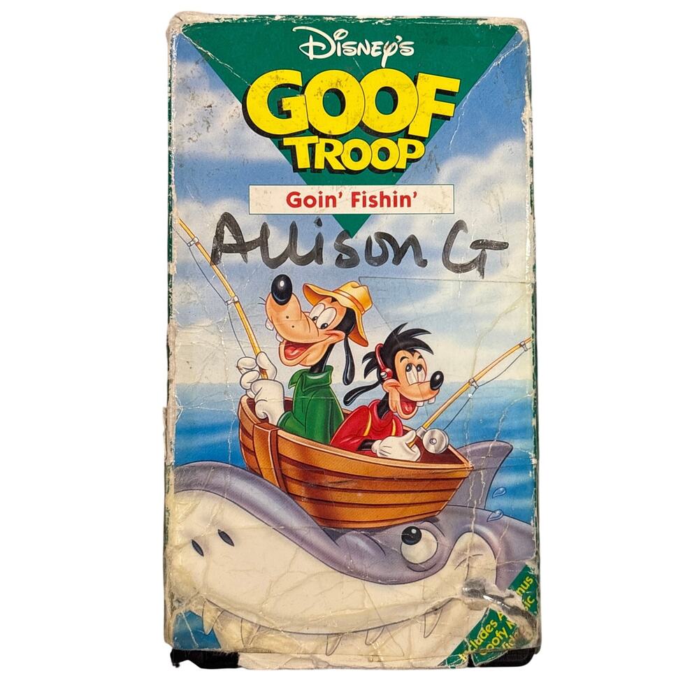 Disney’s Goof Troop Goin’ Fishin’ VHS 1993 Walt Disney Video slipcover damage